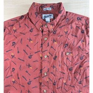 Duluth Trading Untucked Shirt Men's XL BBQ Grilling Button Down‎ Short Sleeve